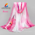 Neue hübsche Frauen Chiffon Blumendruck Seide Lange Hals Schal Schal Stola Wraps